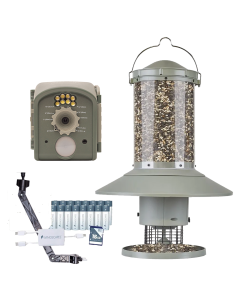 Wingscapes Birding Kit with Programmable Automtic Feeder, BirdCam, Camera Arm Mount, SD Card, batteries and SD Card Reader